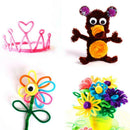 100 Pipe Chenille Sticks Cleaners Stems Assorted Crafts Colours Plain 30cm J7V5