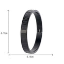 Stainless Steel Carving Roman Numeral Bracelet Cuff Wedding Bangle (Black) Newly