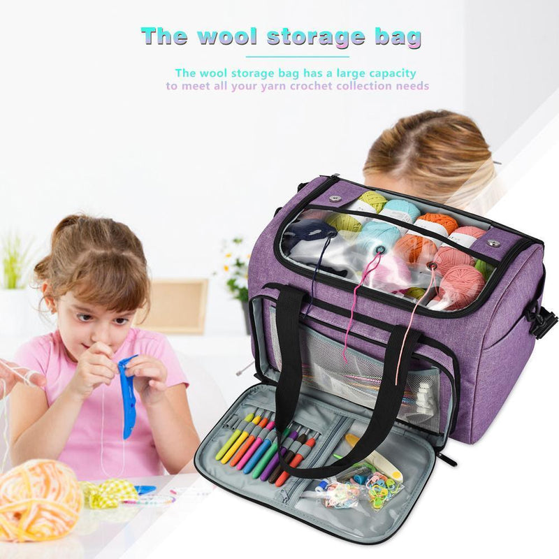 Yarn Storage Bag Durable Yarn Organizer Knitting Crochet Multi Project