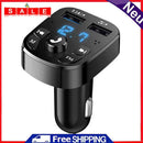 Dual USB Car Fast Charger Bluetooth Compatible MPS FM Transmitter with Voltmeter