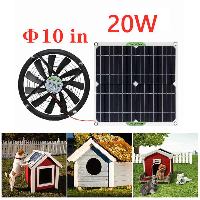 20W 12V Exhaust Fan Outdoor Chicken House Mini Solar Panel Ventilator Fan