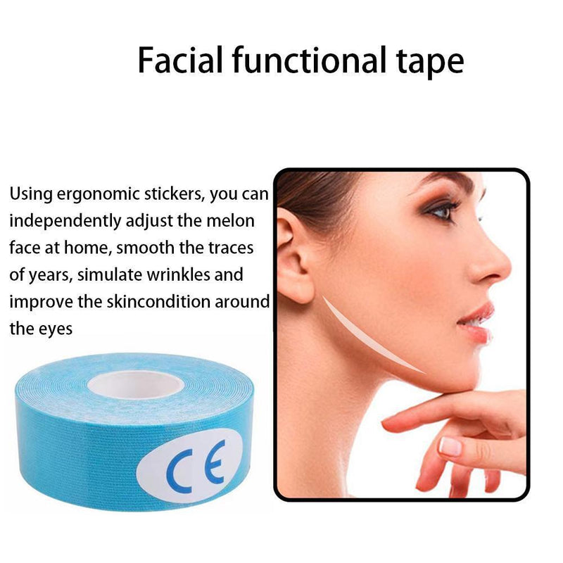 Face Kinesiology Tape Beauty Lift Up Wrinkles Reducer Tape Roll (Blue)