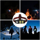 USB Rechargeable COB LED Headlamp Waterproof 4 Gear Induction Warning Head Torch