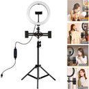 3 Modes LED Ring Light Phone Brackets Selfie Video Light kit 110cm Tripod Stand