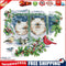 Stamped Cross Stitch Winter Kitties 2-Strand 14CT Embroidery DIY Set (D379)