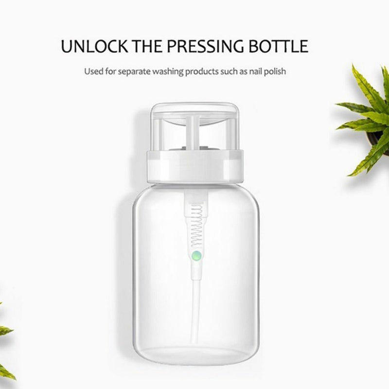 Dispenser Nail Polish Storage liquid container Push Down Pump Empty Bottle