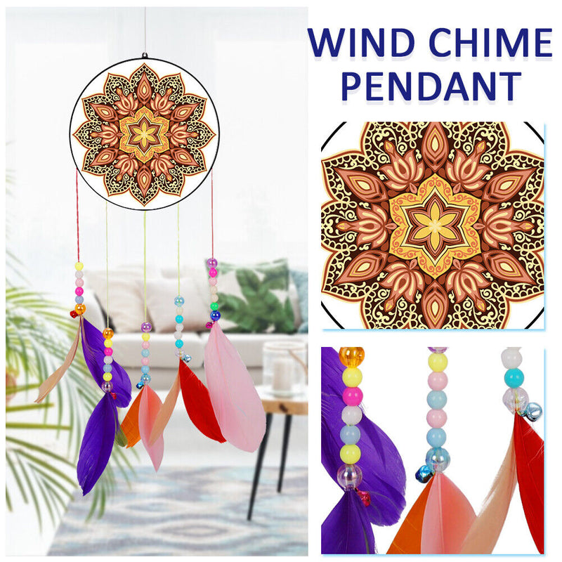 DIY Diamond Painting Acrylic Wind Chime Pendant Crafts Art Decor (Datura)