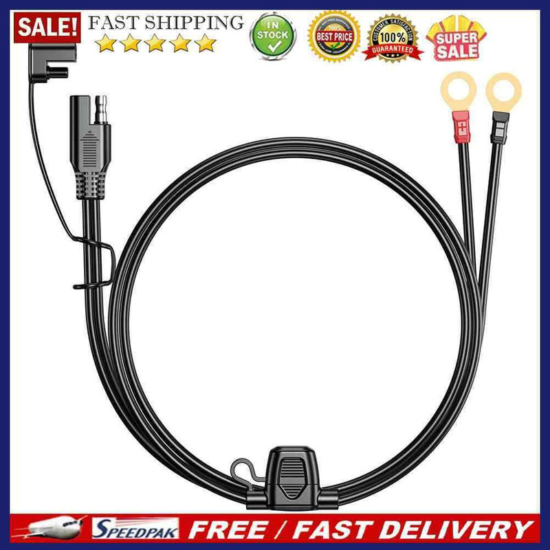 18AWG SAE 2 Pin Quick Disconnect To O Ring Terminal Harness Connecter Cord Cable