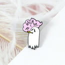 Cartoon Dripping Oil Clothes Lapel Pin White Ghost Enamel Pins Badge Brooch