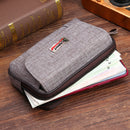 Men Multi-Function Wallet Oxford Cloth Clutch Waterproof Card Bag Zip Belt Pu