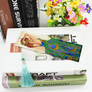 2pcs DIY Craft Rhinestone Cross Stitch Bookmark Needlework Leather Page-marke