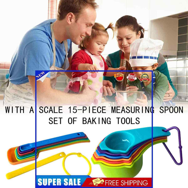 Plastic Measuring Cups and Spoons Set Baking Utensils Cooking Measuring Tools