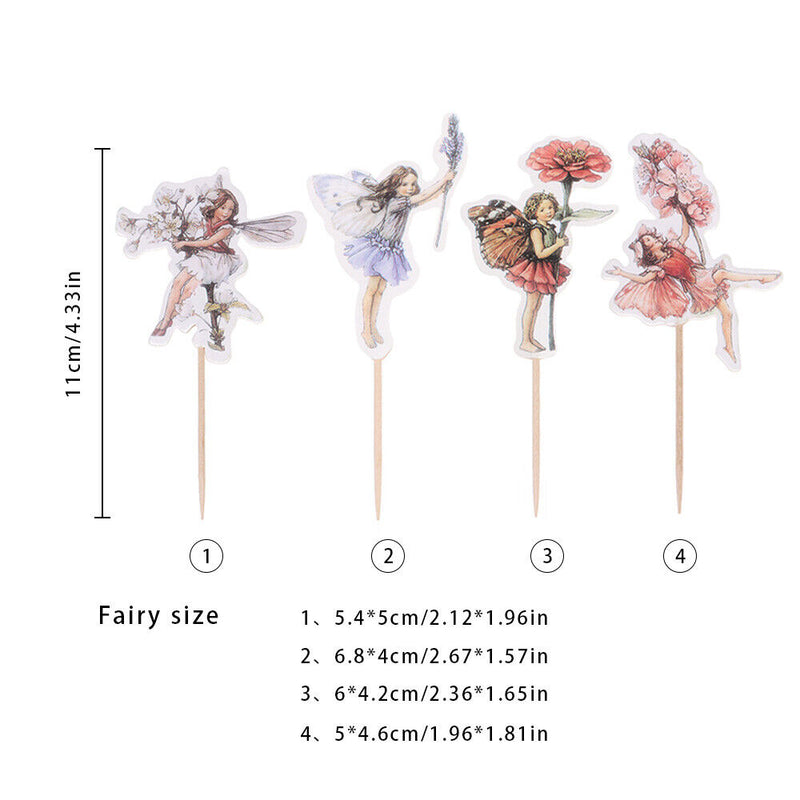 Wedding Flower Theme Angel Sticks Cupcake Decoration Fairy Girls Cake Topper
