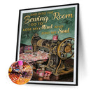 5D Sewing Machine Mosaic Diamond Painting Drawing Full Round Drill DIY Art Carft