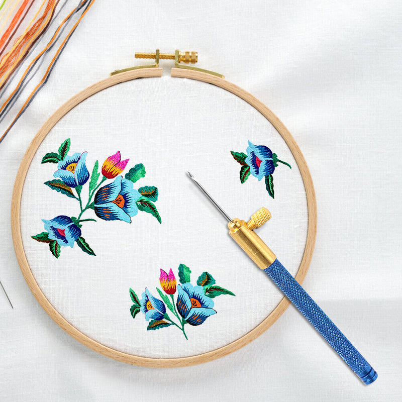 Embroidery Crochet Needle Anti-Rust Knitting Beaded Tools with Replaceable He