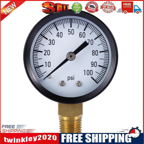 100 PSI 0.25in Air Pressure Gauge Meter Hydraulic Tester Dial Manometer