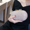Wedding Rhinestones Beaded Egg Shape Shoulder Chain Purse Evening Bag Clutch