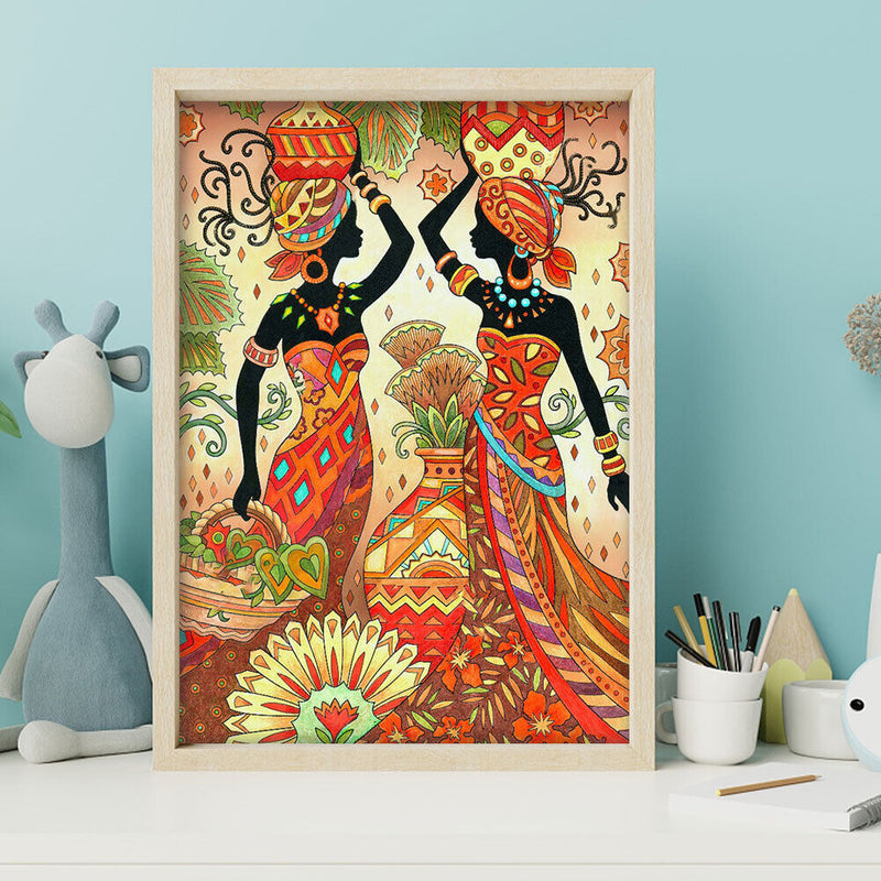 5D DIY Diamond Painting Kits Full Round Drill African National Art Mosaic Crafts
