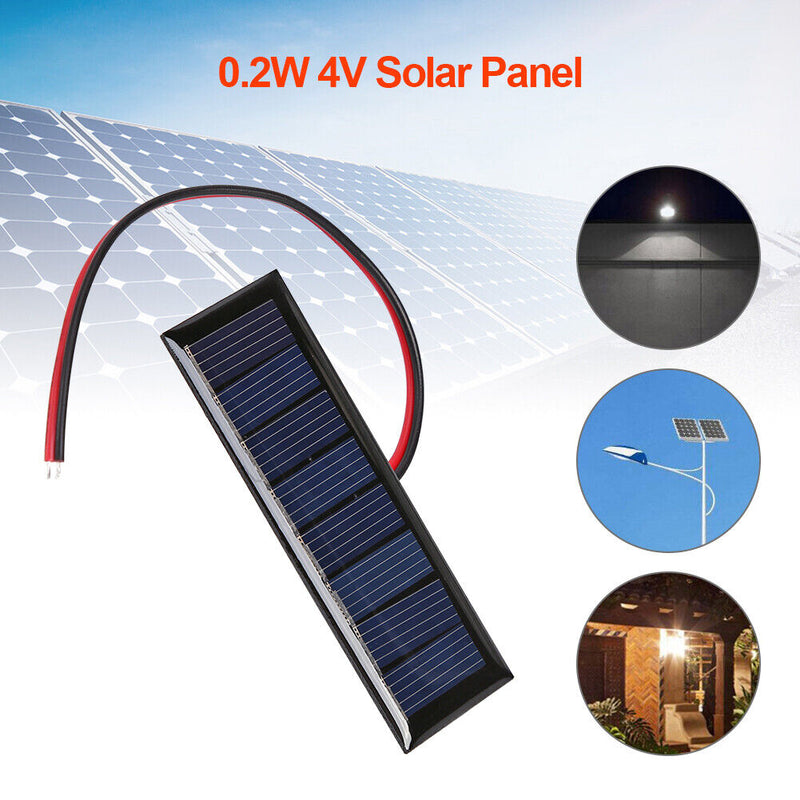 4V 0.2W 2-Wire Epoxy Solar Panel 8 Solar Cells for Solar Projects (2pcs) Newly