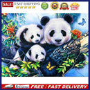 5D DIY Full Round Drill Diamond Painting Butterfly Panda Cross Stitch Set C