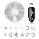 Rivet Mixed Size DIY Manicure Chain Beads Hollow Metal Moon Star Nail Studs