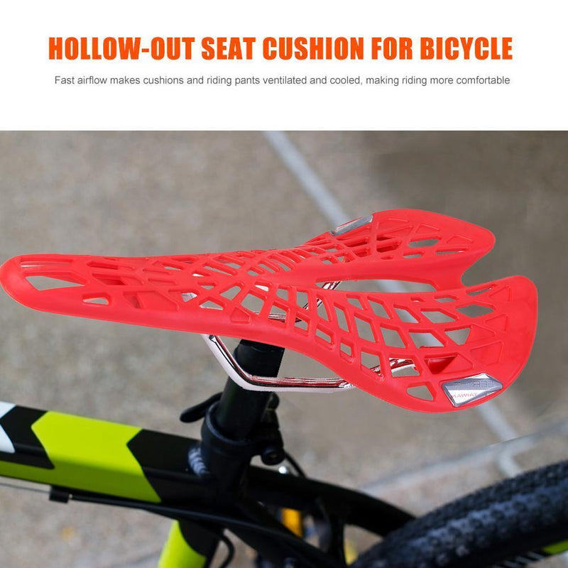 Plastic Bike Hollow Saddle Seat Cushion for Outdoor MTB Bike Cycling (Red) Newly