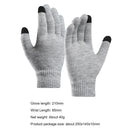 Full Finger Knitted Gloves Men Women Bike Warm Touch Screen Mittens (Grey)