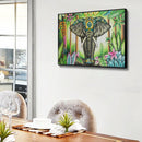 Elephant Acrylic Oil Paint By Numbers Canvas Drawing DIY Hand Painted Wall Art