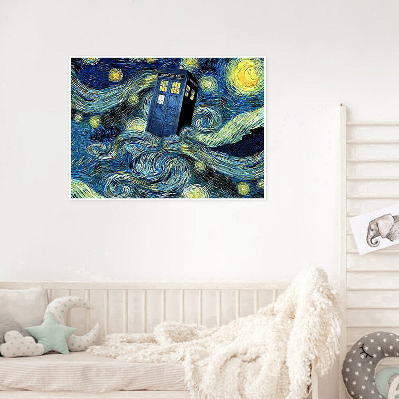 Oil Paint By Numbers Picture Painting Scenic Starry Sky Acrylic Paint Artwork