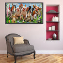 Animal Family Oil Paint By Numbers Kits Canvas DIY Picture Hand Painted Drawi