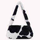 Animal Pattern Underarm Bag Women Mini Plush Shoulder Handbags Purse (13)
