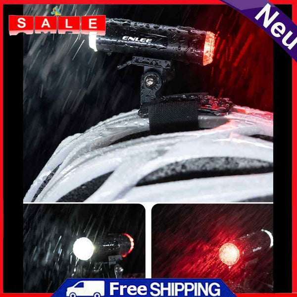 ENLEE bicycle helmet light USB MTB folding bike waterproof front taillights