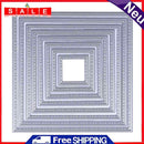 DIY Square Cutting Dies Carbon Steel Wavy Square Frame Snow