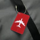 Metal Luggage Tag Aluminum Alloy Air Plane Travel Suitcase Label(Red)