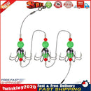 Stainless Steel 8 Barb Hooks Luminous Squid Cuttlefish String Fishhook Set Newly
