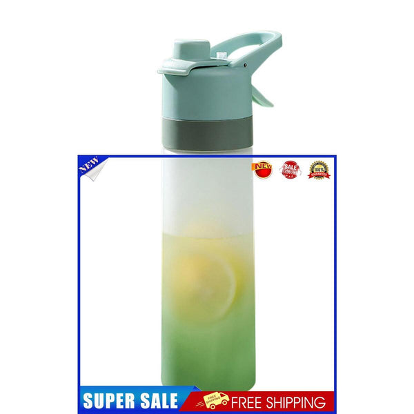 Frosted Water Bottle - Leakproof & Portable Gradient Color Bottles (Green)