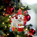 6pcs Wooden Dog Pendant for Christmas Tree Household Wall Door Hanging Artw