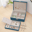 2 Layer Women Jewelry Box, Lockable Organizer, Display Storage Case (Green)