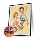 5D DIY Seesaw Kids Full Round Drill Diamond Painting Kit Mosaic Craft Art