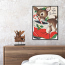 Frameless Oil Paint By Numbers Christmas Deer DIY Canvas Picture Craft Kit Newly
