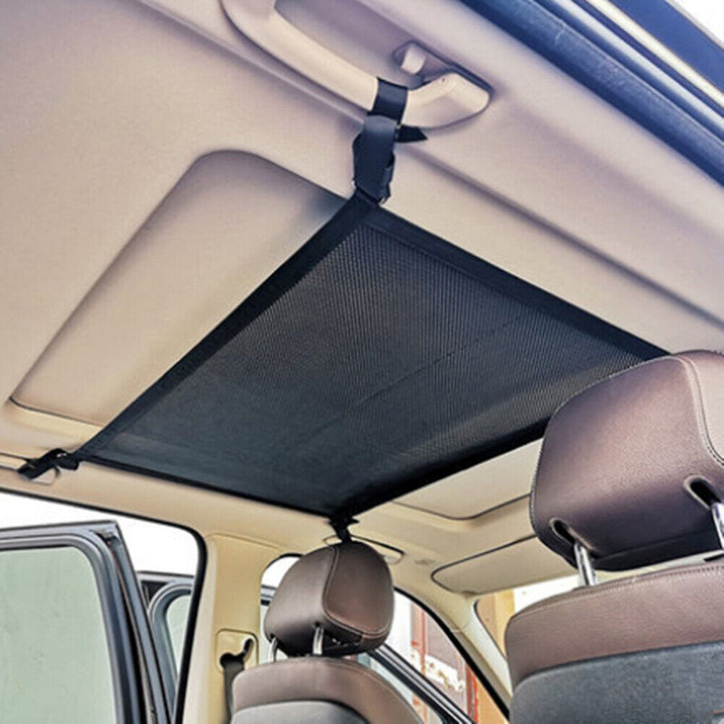 Car Ceiling Storage Net Pocket Grab Handle Zipper Sundries Organizer Bag Newly