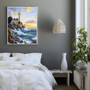 DIY Mosaic Seaside Lighthouse Rhinestone Drawing Full Round Diamond Painting Kit