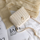 Summer Beach Straw Messenger Bags Shell Women Woven Shoulder Purse Handbags