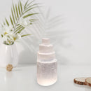 Selenite Tower Lamp Quartz Crystal Ornaments Craft Reiki Healing Home Decoration