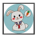 14CT Partial Cross Stitch Sailor Rabbit Stamped DIY Cotton Thread Needlework Kit
