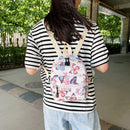 Fashion Women Animal Pattern Printing Backpack Casual Small Handbags (E)