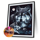 Handmade Moon Wolves 5D DIY Full Round Drill Drawing Kit Diamond Painting Cra