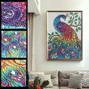 5D DIY Special Shaped Diamond Painting Peafowl Cross Stitch Craft Kit Wall