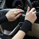 Elastic Wristband Summer Ice Silk Sport Cycling Wrist Brace (Black 8cm) Newly
