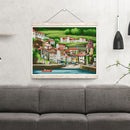 14CT Full Cross Stitch Seaside Town DIY Printed Wall Art Crafts Home Decorations